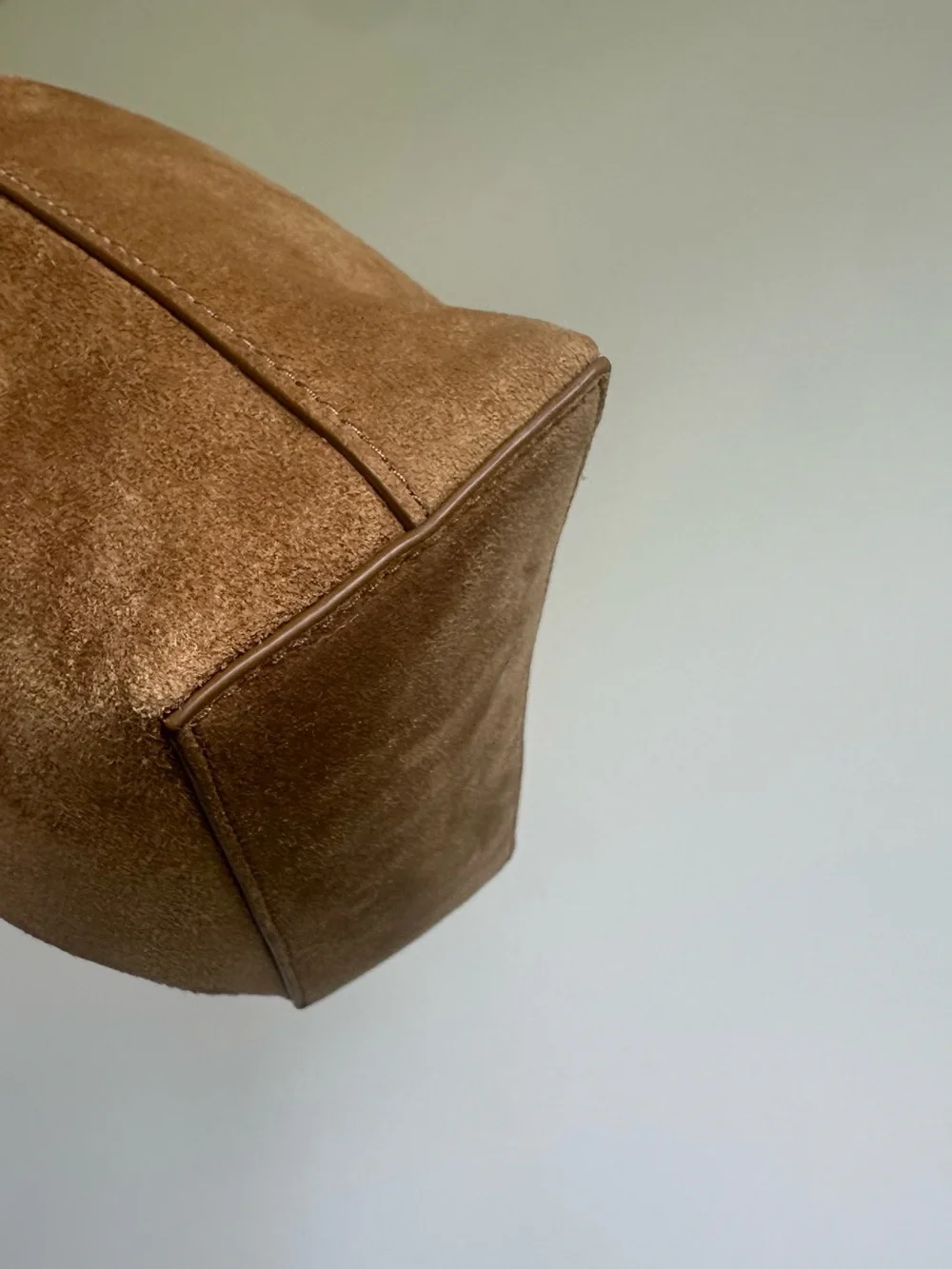 Veronica Beard Swing Clutch Tan Suede Bracelet-Closure Handbag